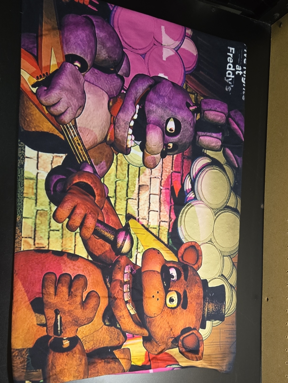 Five Nights at Freddy's Purple and Brown Plush Art Print Pillowcase Set of 4